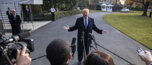 Donald Trump am 2. Dezember bei ein Statement vor dem Weißen Haus.