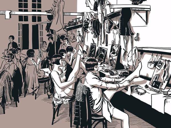 Nachts auf der Friedrichstraße. Robert Nippoldt schaut den Showgirls in die Garderobe.