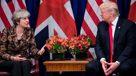 Britische Premierministerin Theresa May beim Treffen mit US-Präsident Donald Trump in New York am 20. September 2017. 
