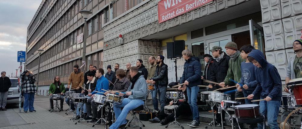 Im März trommelten 20 Schlagzeuger für den Erhalt des Rockhaus