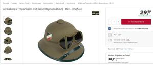 Mittlerweile wurde der Tropenhelm von der Website gelöscht. 