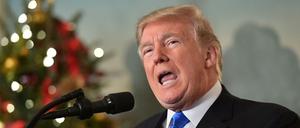US-Präsident Donald Trump am Mittwoch bei seiner Rede im Weißen Haus.