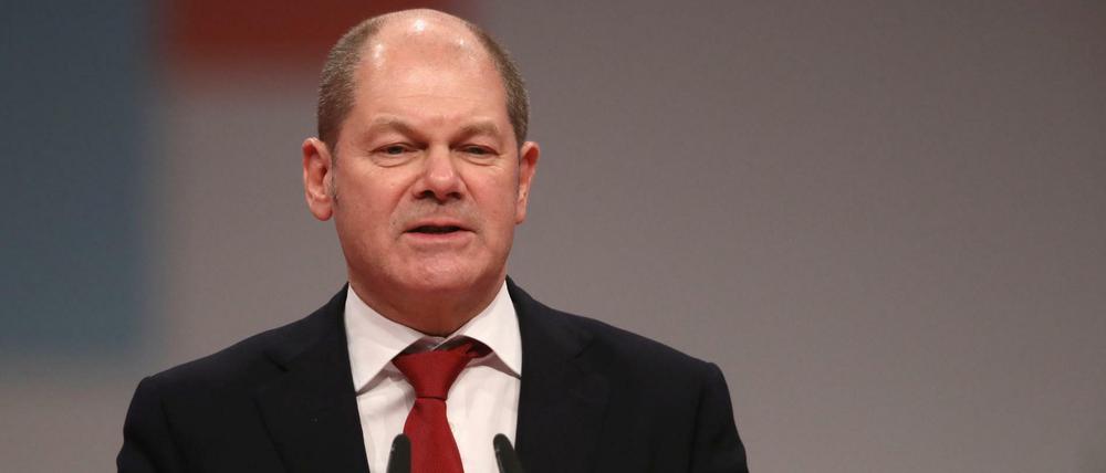 Hamburgs Erster Bürgermeister Olaf Scholz beim SPD-Parteitag.