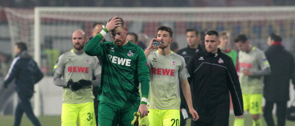 Läuft nicht beim FC. Die Kölner verloren auch in der Europa League gegen Roter Stern Belgrad.