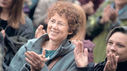 Inmitten ihrer Unterstützer. Kristina Hänel vor der Gerichtsverhandlung am 24. November.