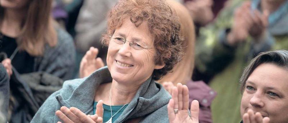 Inmitten ihrer Unterstützer. Kristina Hänel vor der Gerichtsverhandlung am 24. November.