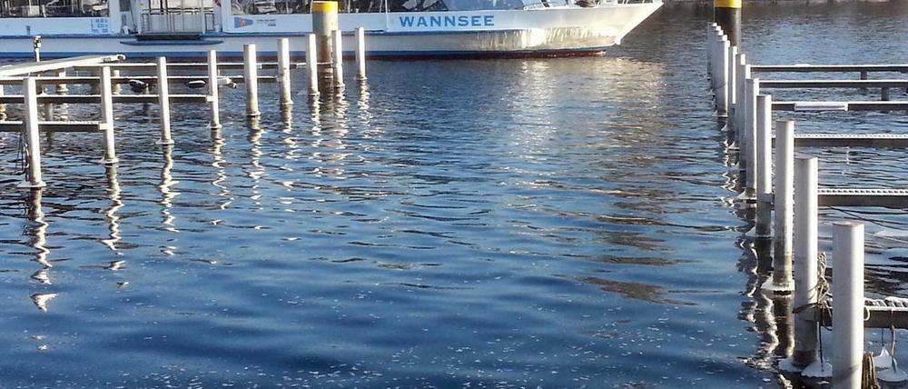 Die BVG-Fähre am Kladower Hafen.