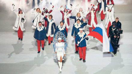 Nicht mehr ganz so farbenfroh. In Pyeongchang dürfen russische Athletinnen und Athleten nicht unter russischer Flagge und in russischer Mannschaftskleidung starten. Bei genehmem Verhalten könnte das zur Schlussfeier jedoch aufgehoben werden. 