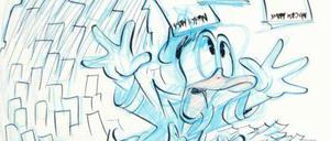 Immer wieder Donald: Eine Originalzeichnung Ulrich Schröders.