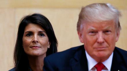 Die US-Botschafterin bei den UN, Nikki Haley, und US-Präsident Donald Trump 