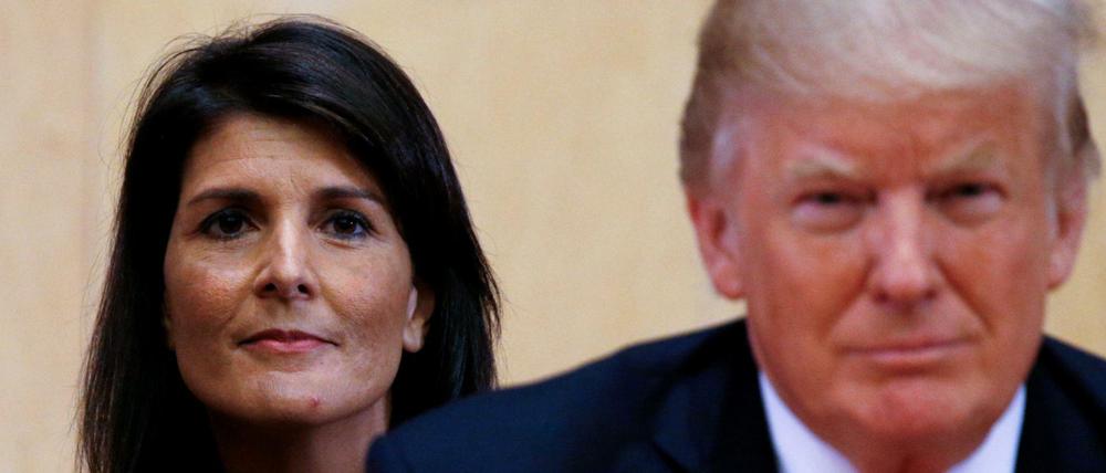 Die US-Botschafterin bei den UN, Nikki Haley, und US-Präsident Donald Trump