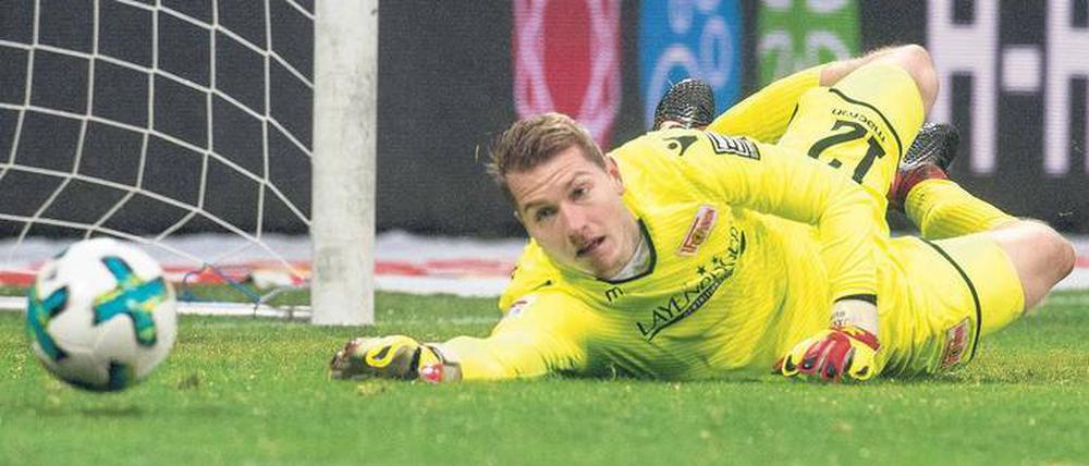 Unions Torwart Jakob Busk kassierte in den vergangenen vier Spielen zehn Gegentreffer.