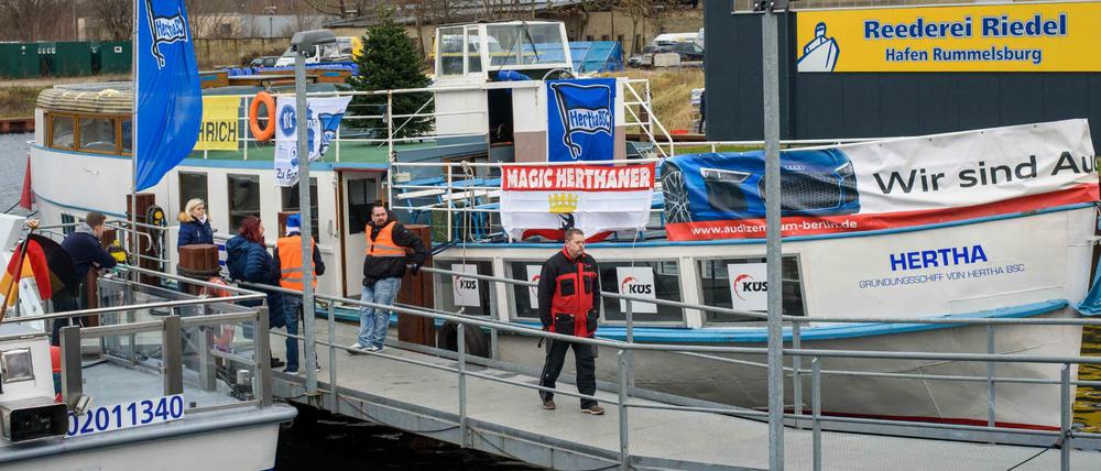 Die "Hertha" liegt jetzt im Hafen Rummelsburg in Berlin.