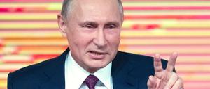 Russlands Präsident Wladimir Putin bei seiner jährlichen Pressekonferenz.