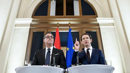 Bald ein Team beim Regieren: FPÖ-Chef Heinz-Christian Strache (l.) und sein Kollege von der ÖVP Sebastian Kurz.