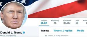 „Fake News“! Mit einem wütenden Tweet hat Donald Trump auf einen Bericht der „New York Times“ über seinen exzessiven TV-Konsum reagiert. 