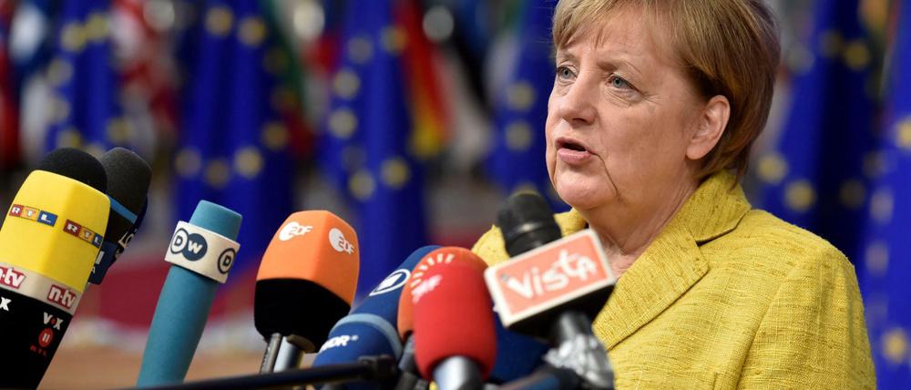 Kanzlerin Angela Merkel am Donnerstag beim EU-Gipfel in Brüssel.