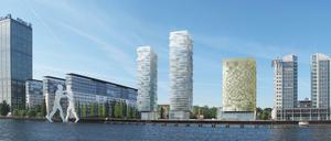 Ein Investor will am Berliner Osthafen neue Hochhäuser bauen. Ein Hotel und 195 Wohnungen fänden darin Platz. 