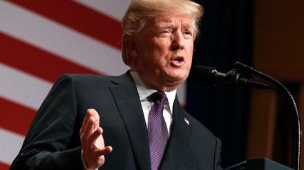 US-Präsident Donald Trump bei seiner Rede zur nationalen Sicherheitsstrategie.