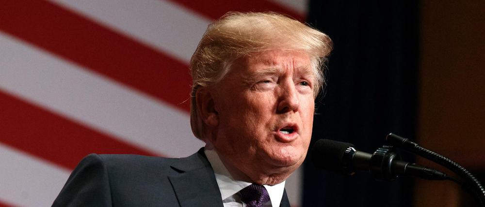 US-Präsident Donald Trump bei seiner Rede zur nationalen Sicherheitsstrategie.