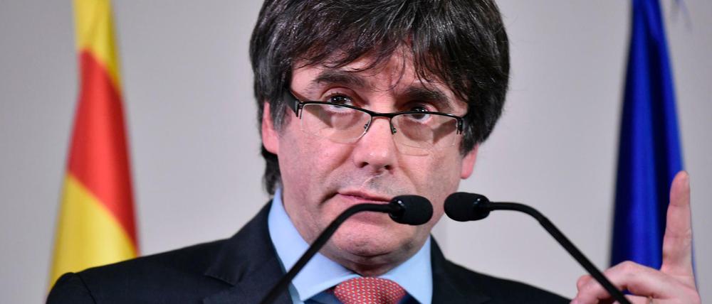 Gewinner im Exil: Ex-Regionalpräsident Carles Puigdemont am Donnerstagabend in Brüssel.