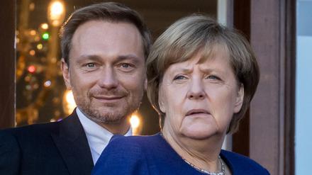 Bundeskanzlerin Angela Merkel und FDP Bundesvorsitzender Christian Lindner.
