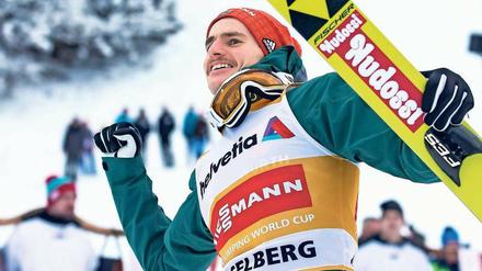 Die Siegerfaust. Richard Freitag durfte sie in dieser Saison schon dreimal ballen.
