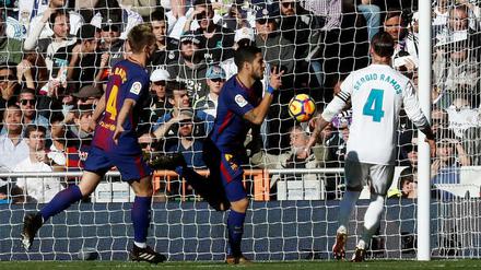Luis Suarez brachte Barca mit seinem Tor zum 1:0 auf die Siegerstraße.