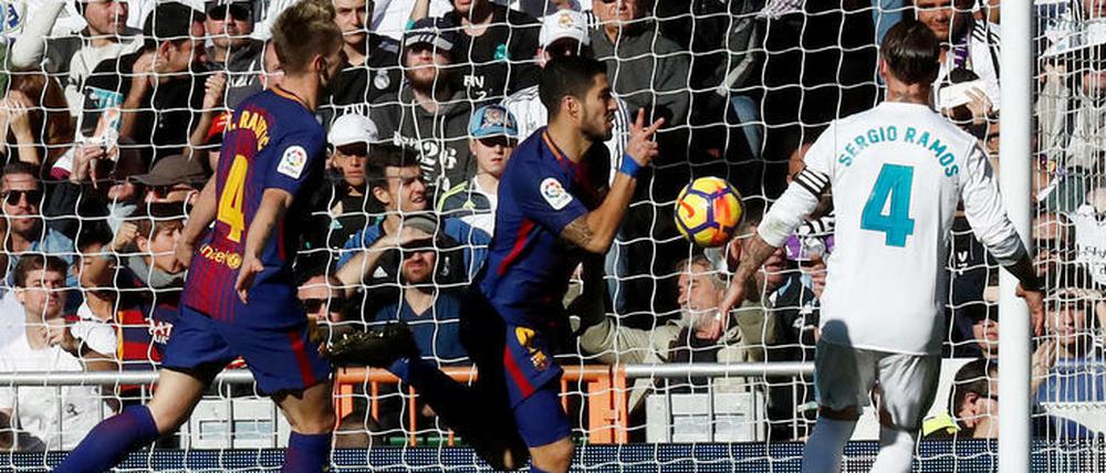 Luis Suarez brachte Barca mit seinem Tor zum 1:0 auf die Siegerstraße.