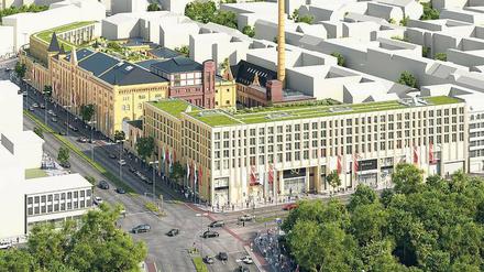Mehr als 45 000 Quadratmeter Verkaufs- und Büroflächen werden rund um das einstige Brauereigebäude bereitgestellt.