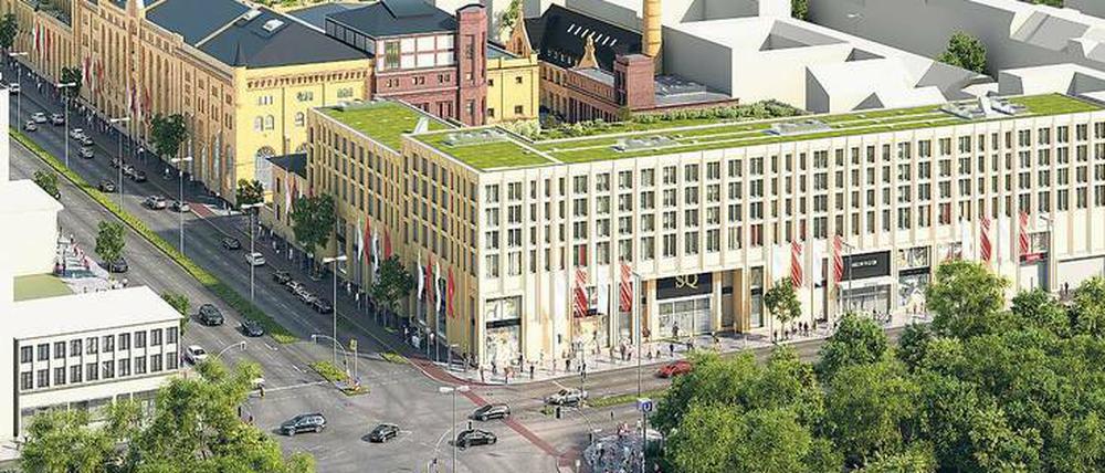 Mehr als 45 000 Quadratmeter Verkaufs- und Büroflächen werden rund um das einstige Brauereigebäude bereitgestellt.