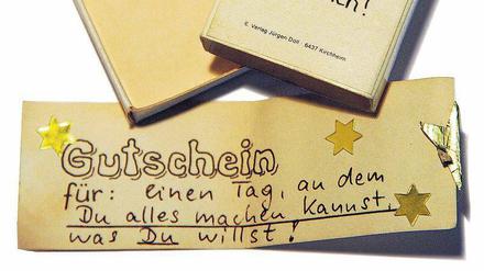 Unendliche Vorfreude. Manche Gutscheine halten ewig.