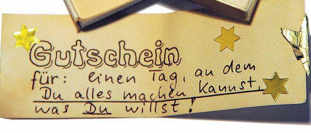 Unendliche Vorfreude. Manche Gutscheine halten ewig.
