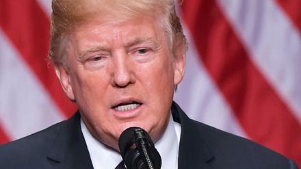 Donald Trump bei einer Rede im Ronald Reagan Building in Washington Mitte Dezember 2017.