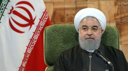 Präsident Hassan Ruhani in Kermanschah, Iran.