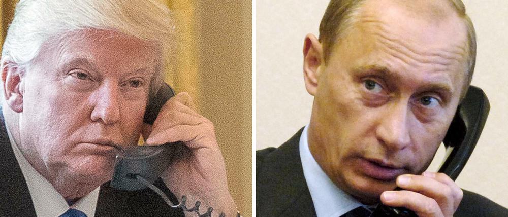 US-Präsident Donald Trump und Präsident Wladimir Putin: Trump meint, dass die Ermittlungen in der Russland-Affäre dem Ansehen seines Landes schaden.
