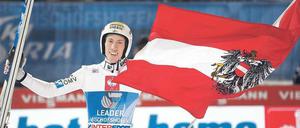 Damals war’s. Thomas Diethart gewann 2014 die Springen in Garmisch-Partenkirchen und Bischofshofen – und die gesamte Tournee. Foto: Georg Hochmuth/dpa