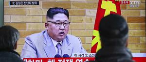Nordkoreas Machthaber Kim Jong Un bei seiner Neujahrsrede 