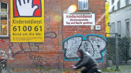 Blick auf den Kindernotdienst in der Gitschiner Straße in Kreuzberg.