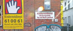 Blick auf den Kindernotdienst in der Gitschiner Straße in Kreuzberg.