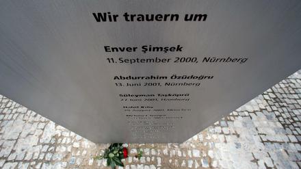 Ein Mahnmal in Erinnerung an die Opfer der NSU-Terrorzelle in Nürnberg 