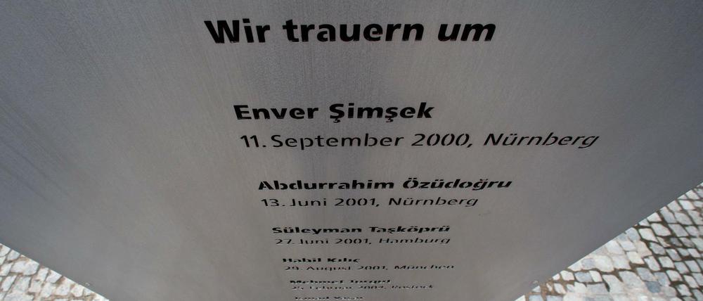 Ein Mahnmal in Erinnerung an die Opfer der NSU-Terrorzelle in Nürnberg