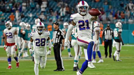 Eiertanz. Die Profis der Buffalo Bills bejubeln ihre erste Play-off-Teilnahme seit 19 Jahren. Sonntagabend treffen sie auf die Jacksonville Jaguars. 