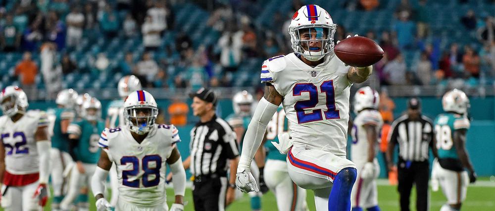Eiertanz. Die Profis der Buffalo Bills bejubeln ihre erste Play-off-Teilnahme seit 19 Jahren. Sonntagabend treffen sie auf die Jacksonville Jaguars. 