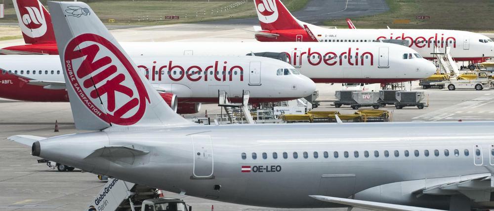 Flugzeuge der insolventen Fluglinie Niki.