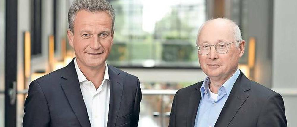 Erst an Springer verkauft, nun zu „Welt“ umbenannt. Torsten Rossmann (links) und Stefan Aust hatten den Sender N24 einst von ProSiebenSat1 übernommen. 