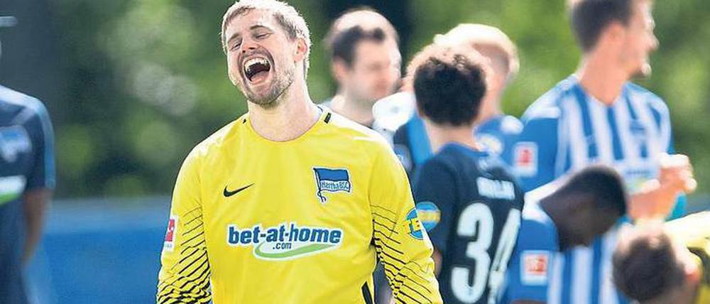 Ach hör auf! Thomas Kraft musste das Training abbrechen. 
