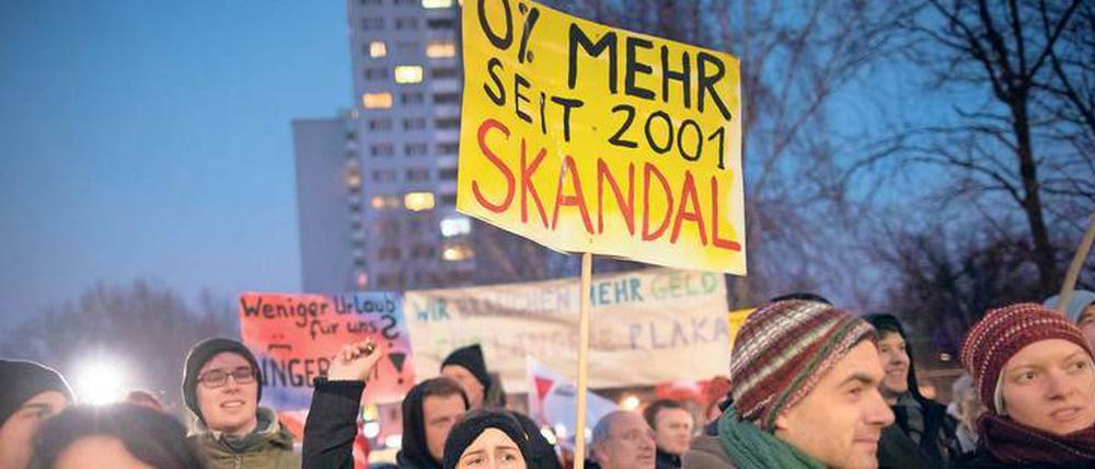 Protest. Studierende demonstrierten Ende 2017 für mehr Lohn – seit 2001 gab es keine Erhöhung. 