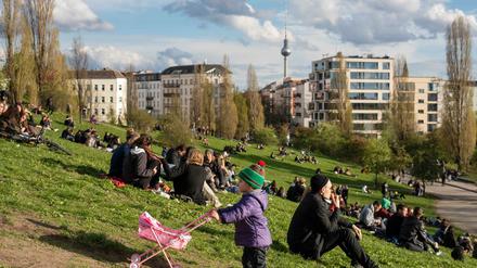 Der Mauerpark im Bezirk Prenzlauer Berg in Berlin