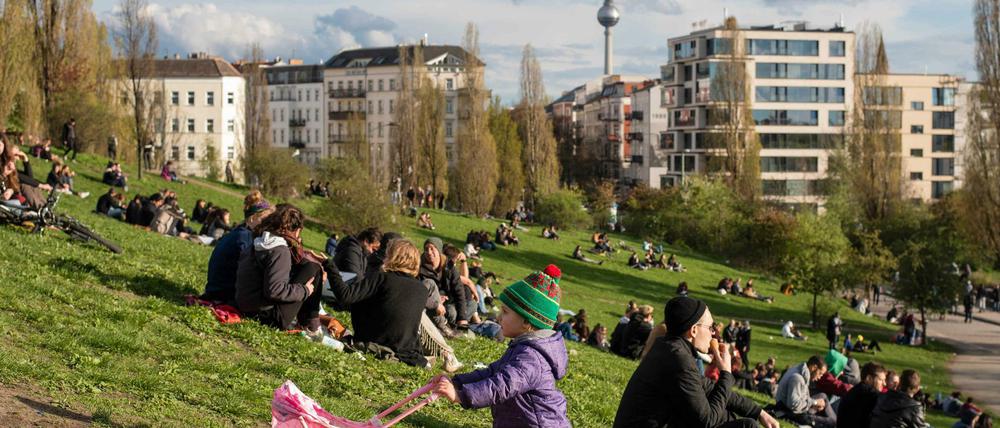 Der Mauerpark im Bezirk Prenzlauer Berg in Berlin